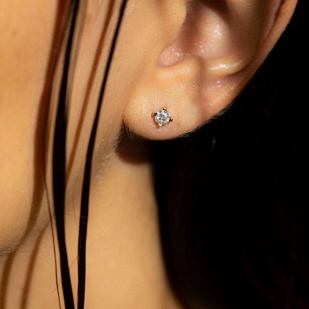 Boucles D'Oreilles "Single Diamond 0,40 Carat" Diamants 0,40/2 - Or Jaune