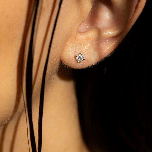 Boucles D'Oreilles "Single Diamond 0,40 Carat" Diamants 0,40/2 - Or Jaune