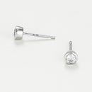 Boucles D'Oreilles "Puces Serti Clos 0,15" - Or Blanc 375/1000