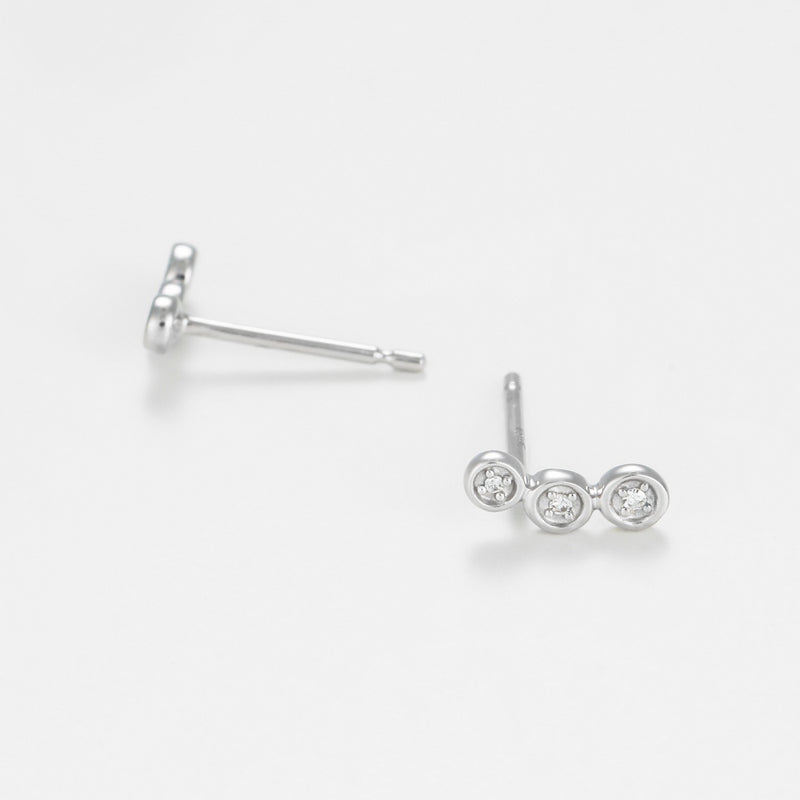 Boucle D'Oreilles Tres D0,02/6 - Or Blanc 375/1000