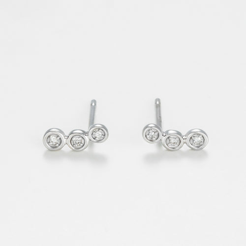 Boucle D'Oreilles Tres D0,02/6 - Or Blanc 375/1000