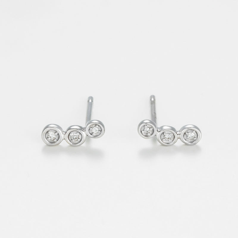 Boucle D'Oreilles Tres D0,02/6 - Or Blanc 375/1000