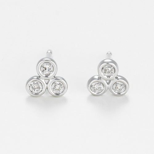 Boucle D'Oreilles Trio D0,02/6 - Or Blanc 375/1000