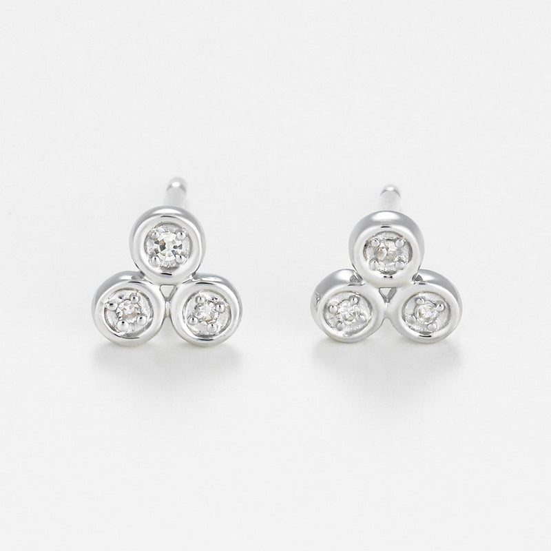 Boucle D'Oreilles Trio D0,02/6 - Or Blanc 375/1000