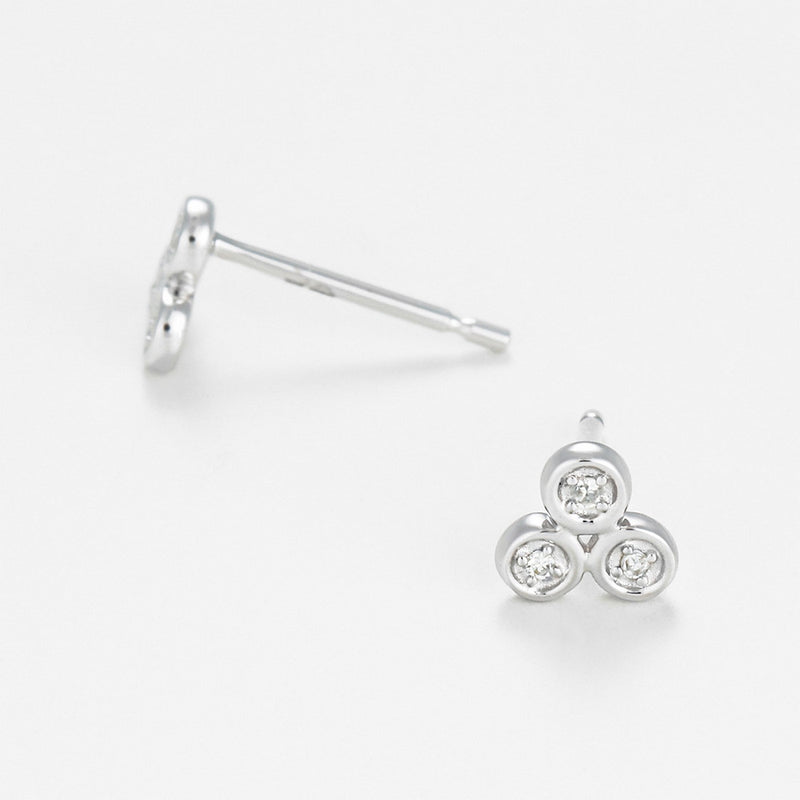 Boucle D'Oreilles Trio D0,02/6 - Or Blanc 375/1000