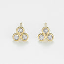 Boucle D'Oreilles Trio D0,02/6 - Or Jaune 375/1000