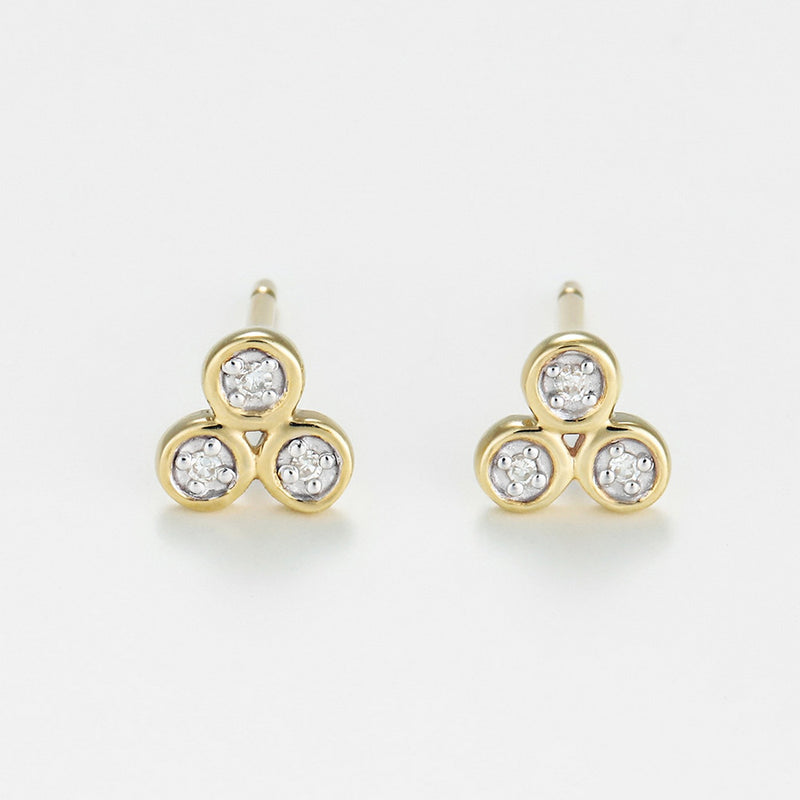 Boucle D'Oreilles Trio D0,02/6 - Or Jaune 375/1000
