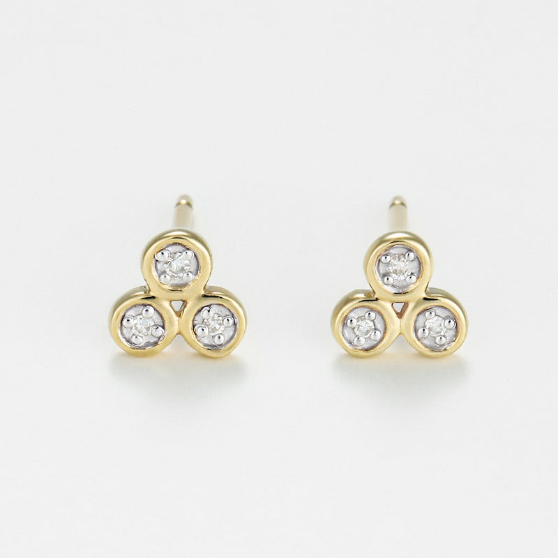 Boucle D'Oreilles Trio  D0,02/6 - Or Jaune