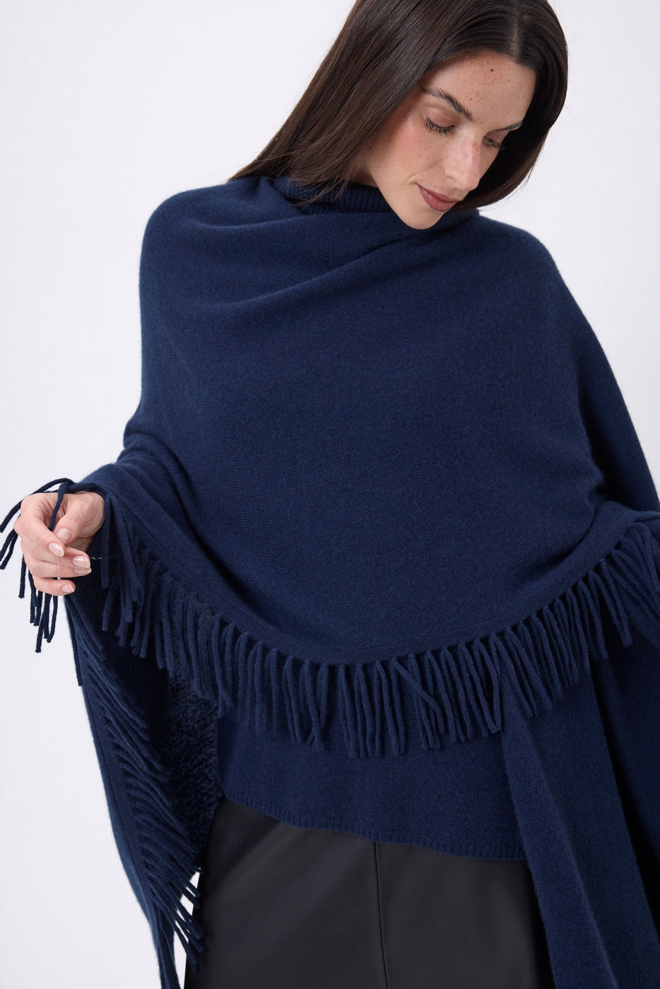 Ponche À Franges Equinoxe - Bleu Marine - Femme
