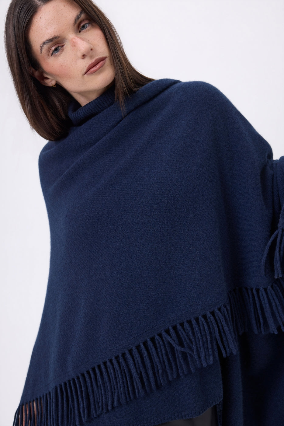Ponche À Franges Equinoxe - Bleu Marine - Femme