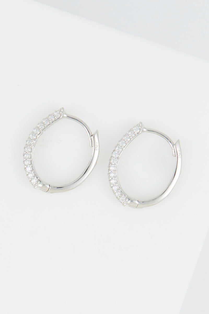 Boucles D'Oreilles "Taylor" Or Blanc 375/1000 Et Zirconium