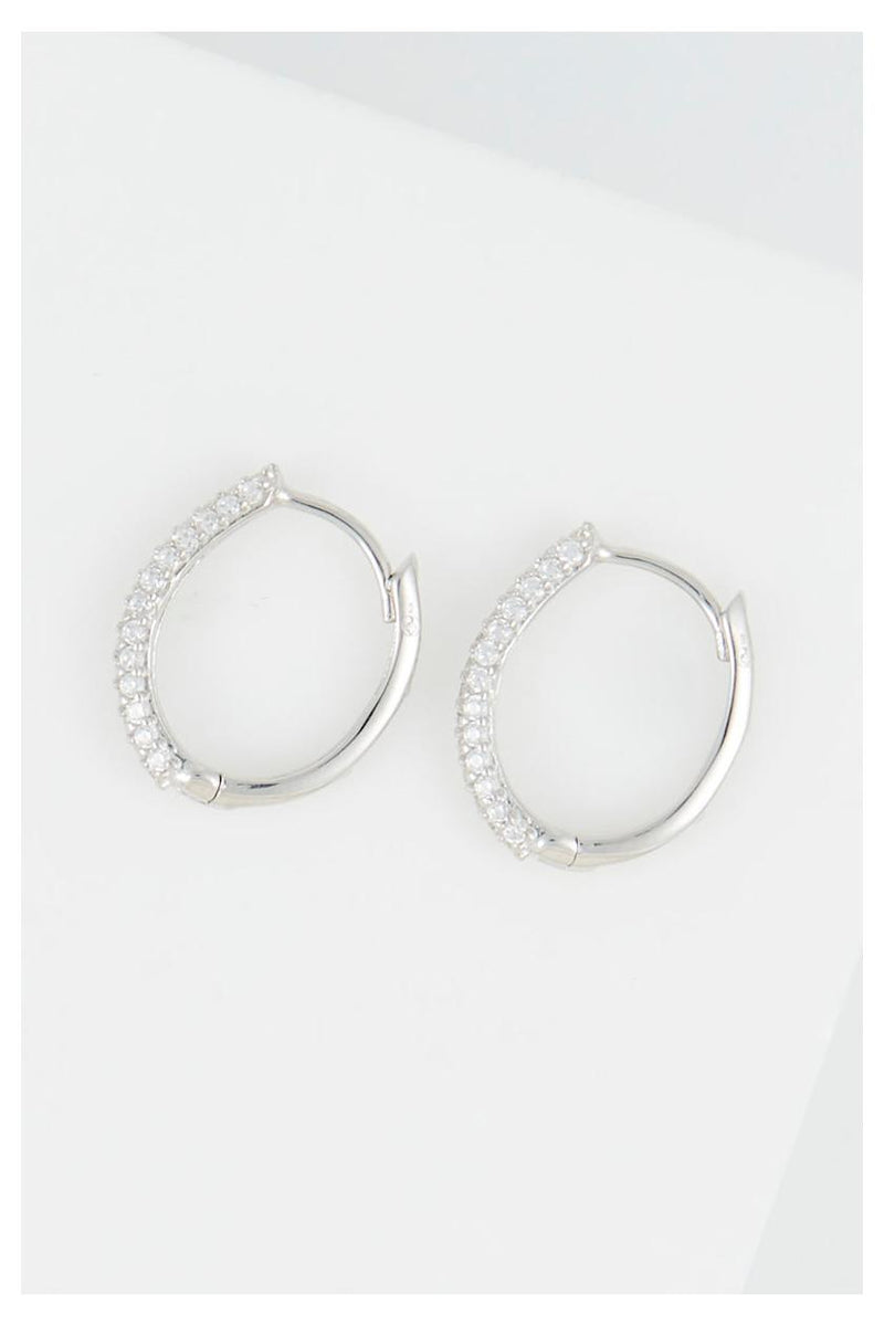 Boucles D'Oreilles Taylor - Or Blanc Et Zirconium