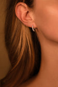 Boucles D'Oreilles "Taylor" Or Blanc 375/1000 Et Zirconium