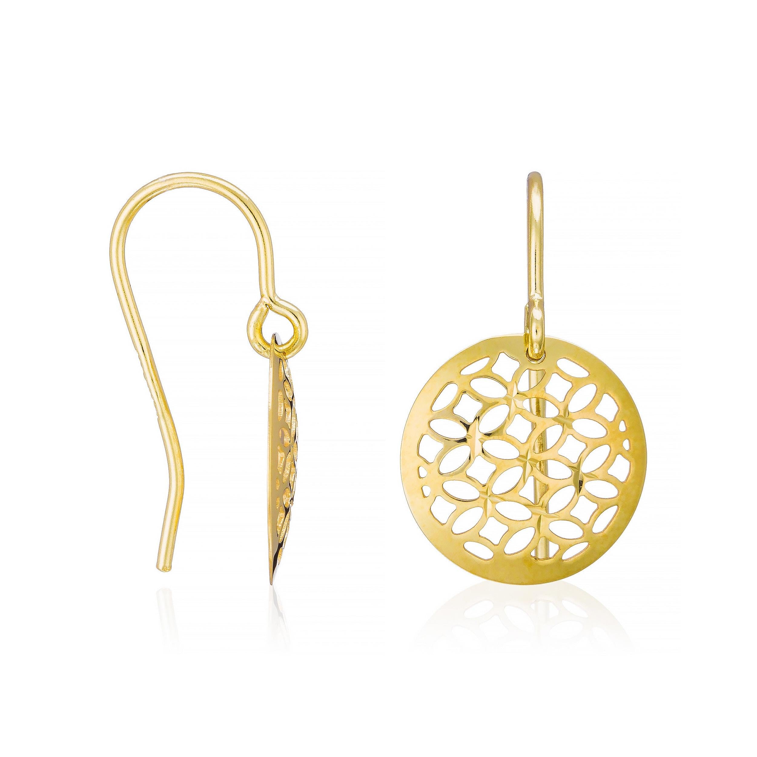 "Dandelion" Earrings, Two-Tone Gold 375/1000