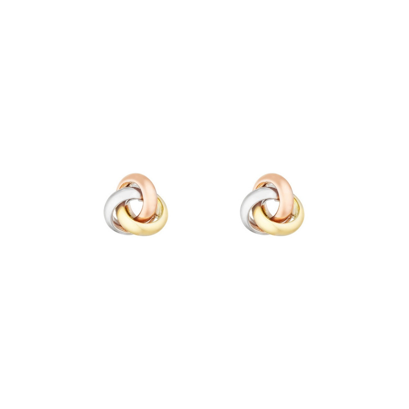 Boucles D'Oreilles "Noeud Tricolore" - Or Tricolore 375/1000