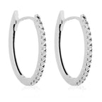 Boucles D'Oreilles "Alizée 11Mm" Or Blanc 375/1000 Et Zirconium