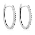 Boucles D'Oreilles "Alizée 11Mm" Or Blanc 375/1000 Et Zirconium