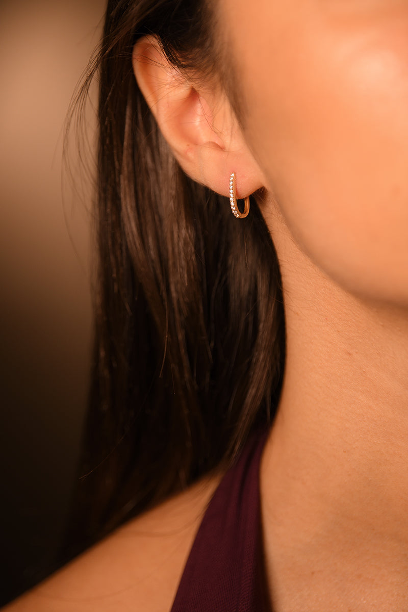 Boucles D'Oreilles "Lizzy" Or Jaune 375/1000 Et Zirconium