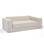 Erebus - Divano lineare compresso e trasformabile Déplimousse a 3 posti - Velluto a coste - Beige