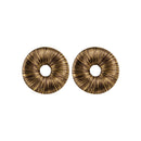 Boho Gold Earring featuring intricate metallic thread design with a refined circular silhouette.