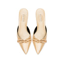 Catena Butter Mid-Heel Mule Pump
