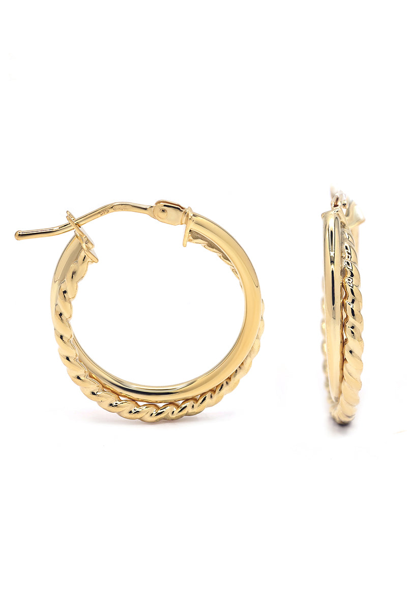 Boucles D'Oreilles "Symétrie Dorée"  Or Jaune 375/1000