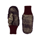 Moufles Erika Cuir Double Face - Bordeaux Or/Bordeaux - Femme