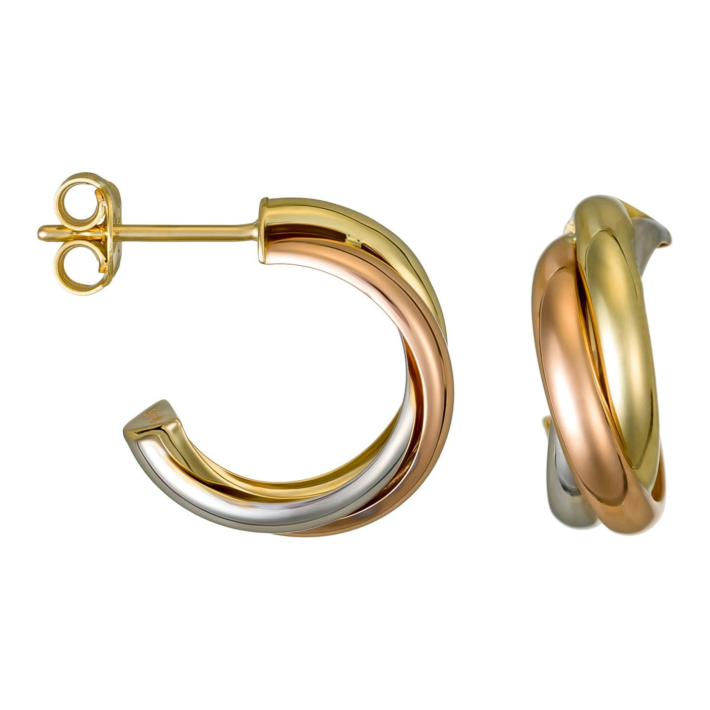 Pendiente “Tri-Gold Hoop” Oro Tricolor 375/1000 - Oro Tricolor 375/1000