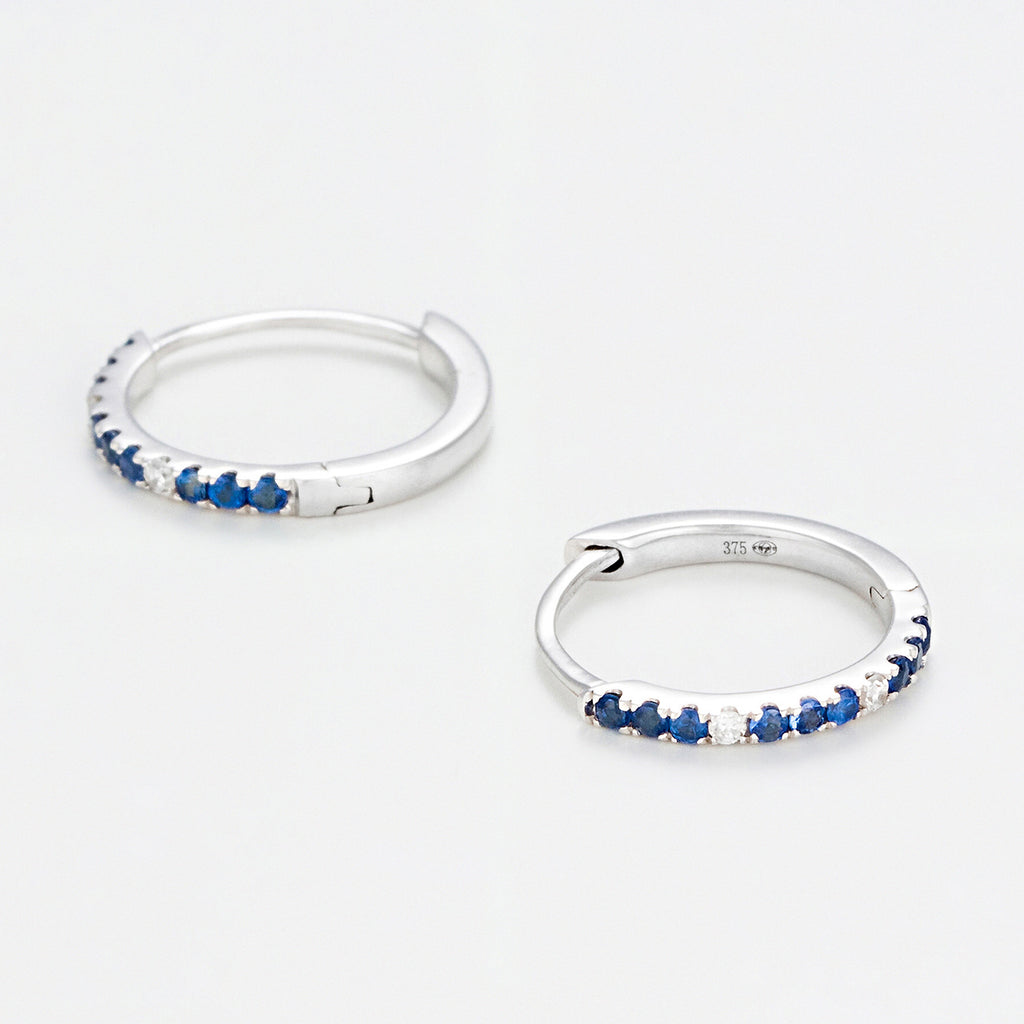 Boucles D'Oreilles "Ciel Étoilé" Dia 0,02/4 Saphir 0,13/18