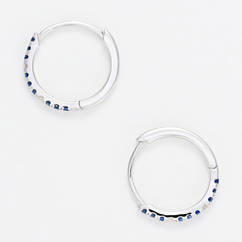 Boucles D'Oreilles "Ciel Étoilé" Dia 0,02/4 Saphir 0,13/18 - Or Blanc