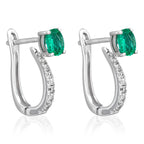 Boucles D'Oreilles "Belle Émeraude" D0,1/18 + Eméraude 0,35/2