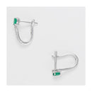Boucles D'Oreilles "Belle Émeraude" D0,1/18 + Eméraude 0,35/2 - Or Blanc