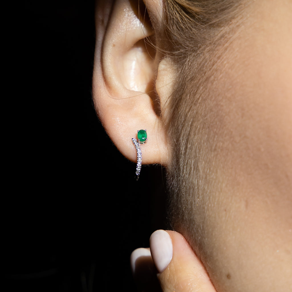 Boucles D'Oreilles "Belle Émeraude" D0,1/18 + Eméraude 0,35/2