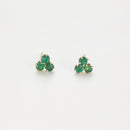 Earrings "Emerald Sparkling Trio" 0,36Ct/6 - Yellow Gold 375/1000
