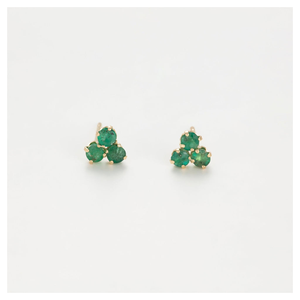 Pendientes “Trío de Esmeraldas Brillantes” 0.36Ct/6