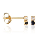 Boucles D'Oreilles "Puces Duo Précieuses 0,16Ct/4" Topaze Et Saphir