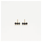 Pendientes Oro Amarillo 375/1000 “Trio De Puces Zafiro 0.24Ct/6”