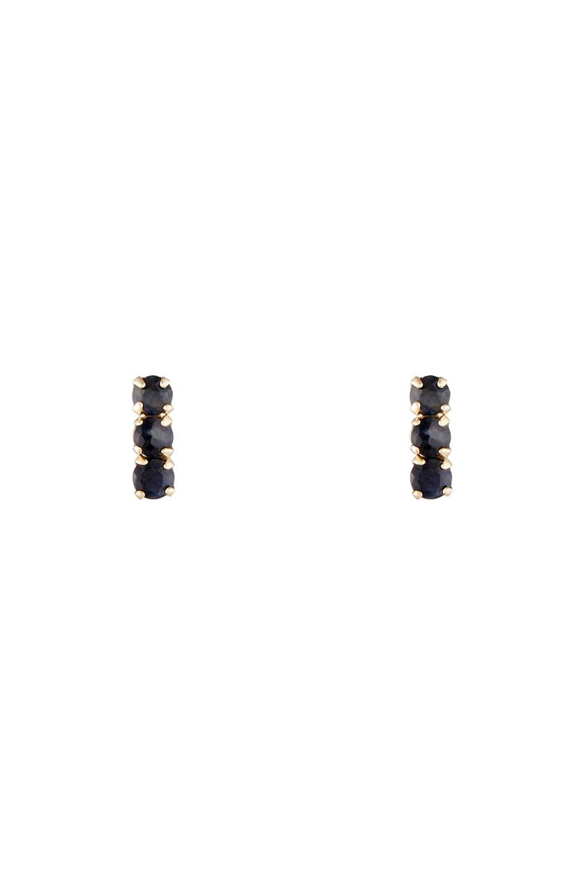 Pendientes Oro Amarillo 375/1000 “Trio De Puces Zafiro 0.24Ct/6”