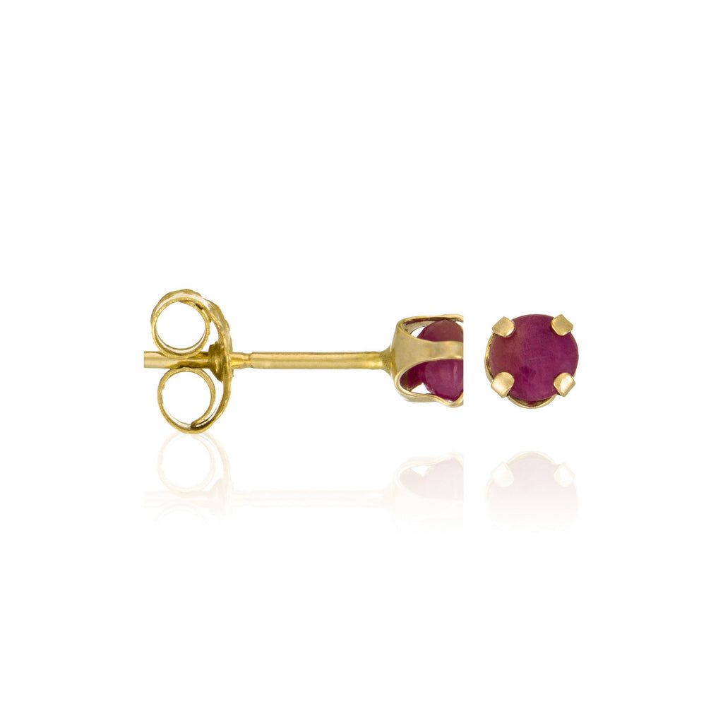 Boucles D'Oreilles "Puces Rubis 3Mm ": 0,17Ct/2