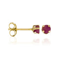 Boucles D'Oreilles "Puces Rubis 3Mm ": 0,17Ct/2