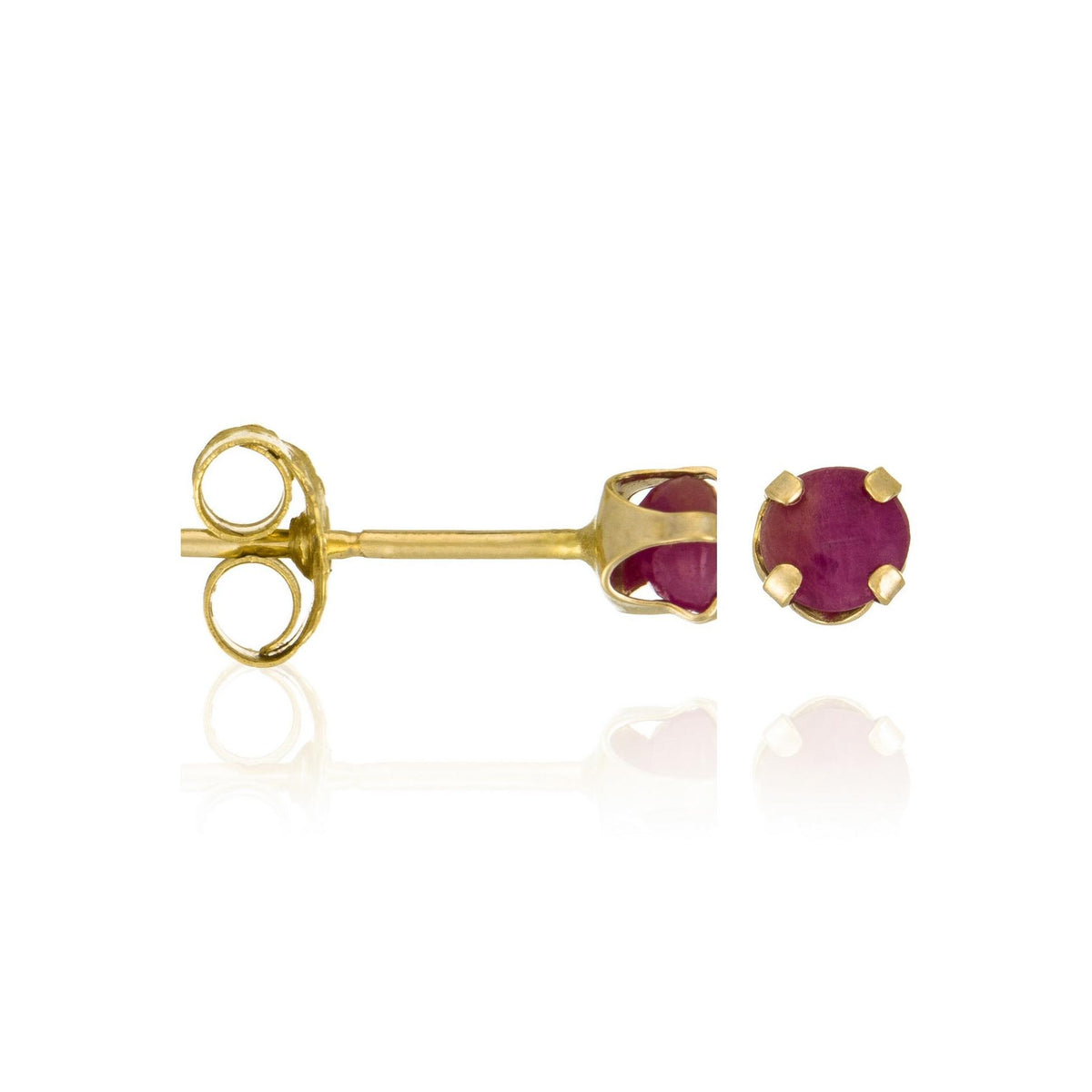 Orecchini "Orecchini a lobo con rubini da 3 mm": 0,17 ct/2 - Oro giallo 375/1000