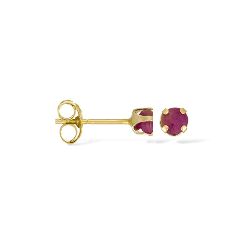 Boucles d'oreilles "Puces Rubis 3mm ": 0,17ct/2