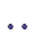 Boucles D'Oreilles "Puces Saphirs Bleus 3Mm" :0,18Ct/2
