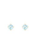 Boucles D'Oreilles "Puces Topaze Bleue 3Mm" : 0,17Ct/2