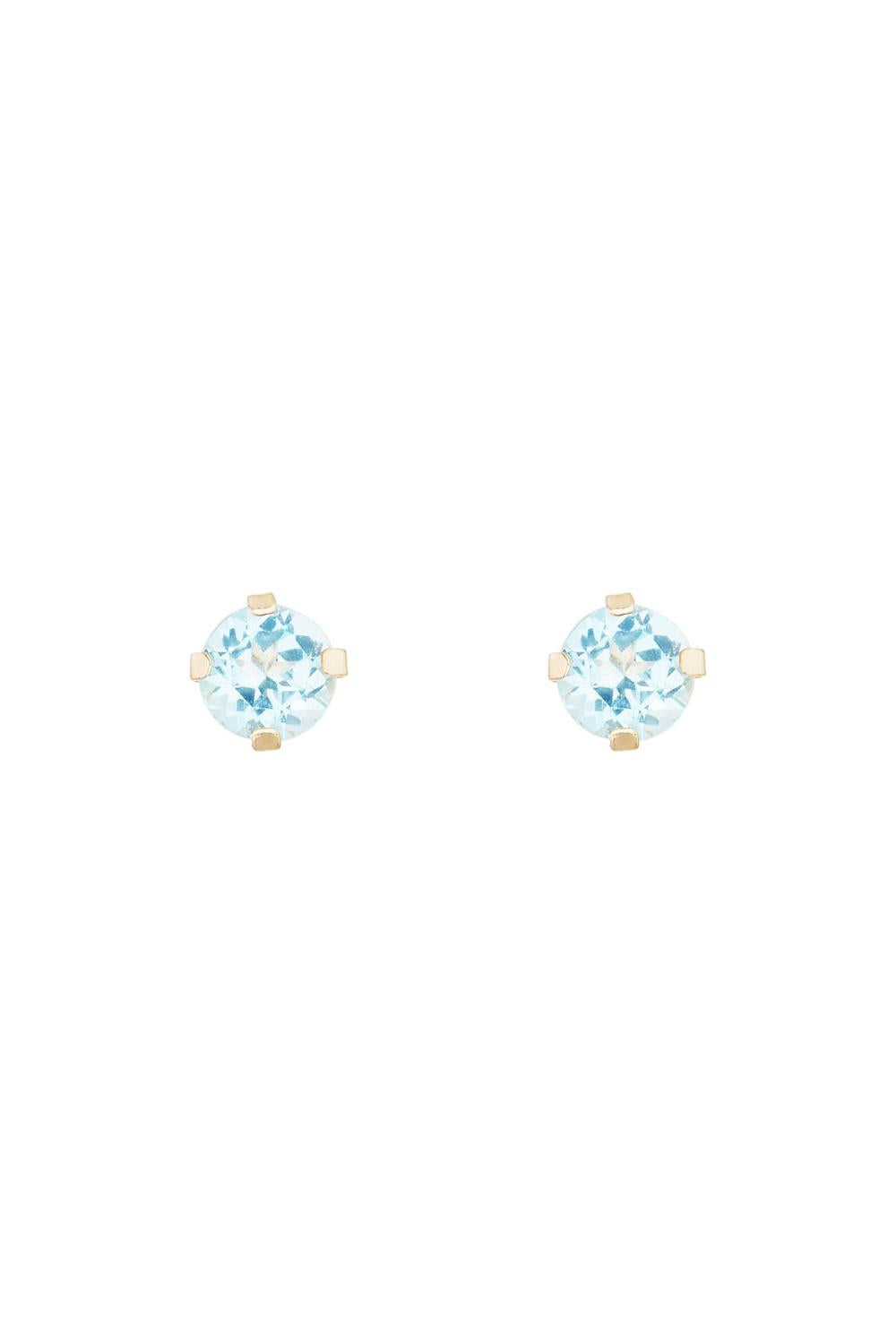 Boucles D'Oreilles "Puces Topaze Bleue 3Mm" : 0,17Ct/2