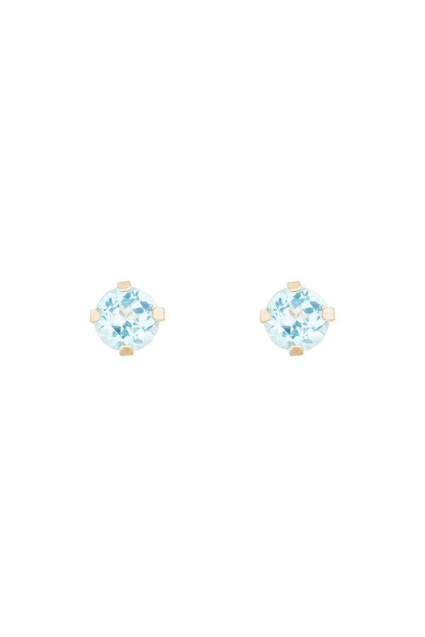 Boucles D'Oreilles "Puces Topaze Bleue 3Mm" : 0,17Ct/2
