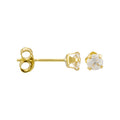Boucles D'Oreilles "Puces" 3Mm Or Jaune 375/1000 Et Zirconium