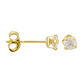3Mm “Puces” Earrings 375/1000 Yellow Gold And Zirconium