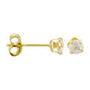 Boucles D'Oreilles "Puces" 3Mm Or Jaune 375/1000 Et Zirconium