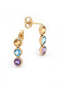 Oorbellen "Trio Citrine Topaze Et Améthyste"